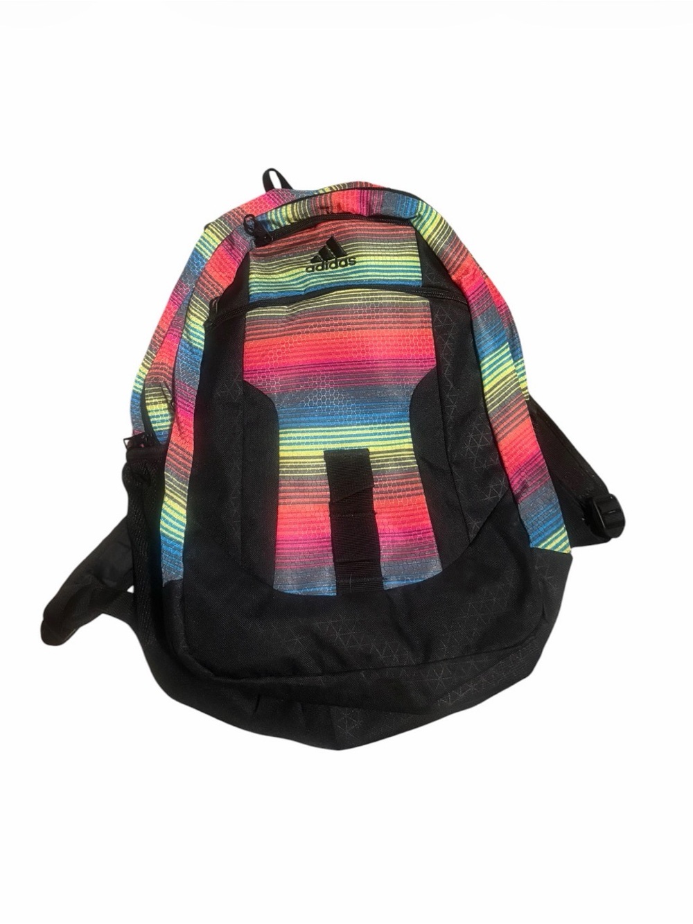 Adidas Black Backpack with Rainbow Accents